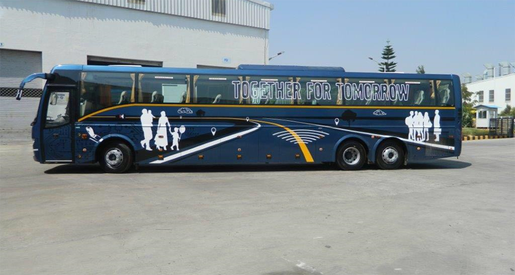 53 Seater Volvo with washroom Multi Axle  hire in Delhi