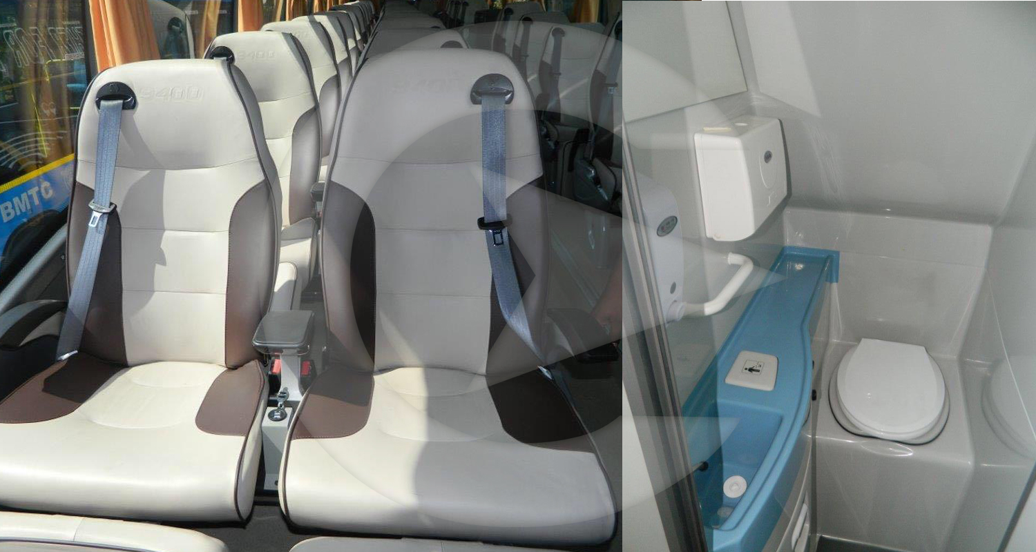 53 Seater Volvo with washroom Multi Axle  hire in Delhi